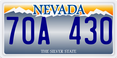 NV license plate 70A430