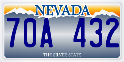 NV license plate 70A432