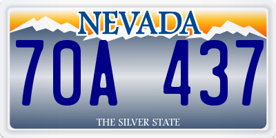 NV license plate 70A437