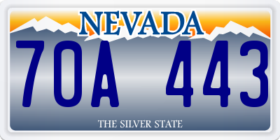 NV license plate 70A443