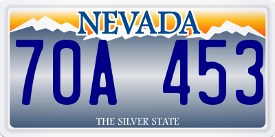 NV license plate 70A453