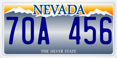 NV license plate 70A456