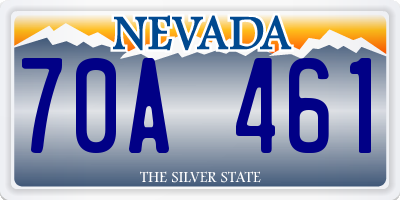 NV license plate 70A461