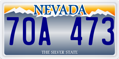 NV license plate 70A473