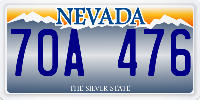 NV license plate 70A476
