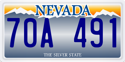 NV license plate 70A491