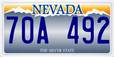 NV license plate 70A492