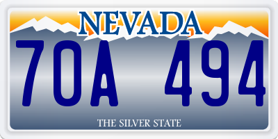 NV license plate 70A494