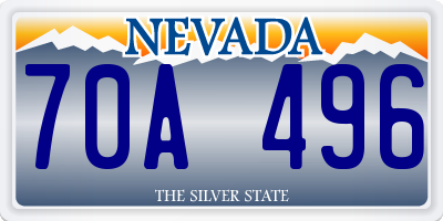 NV license plate 70A496