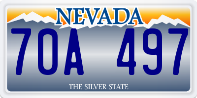 NV license plate 70A497