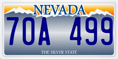 NV license plate 70A499