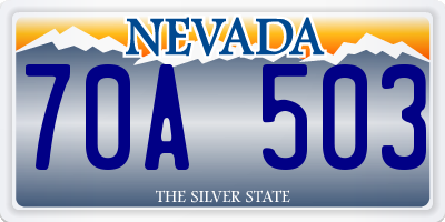 NV license plate 70A503