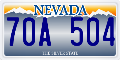 NV license plate 70A504