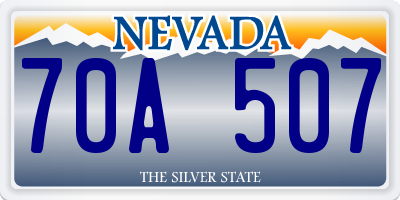NV license plate 70A507