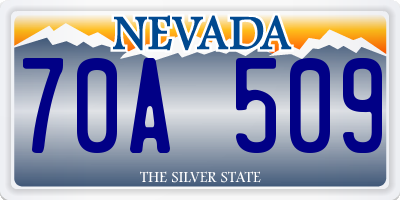 NV license plate 70A509