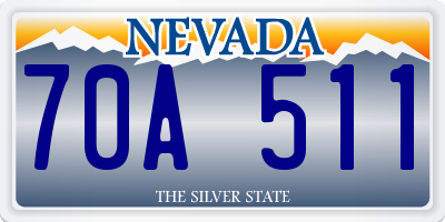 NV license plate 70A511