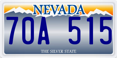 NV license plate 70A515