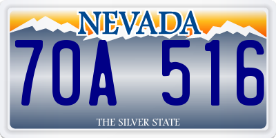 NV license plate 70A516