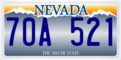 NV license plate 70A521