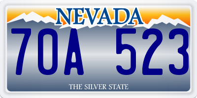 NV license plate 70A523