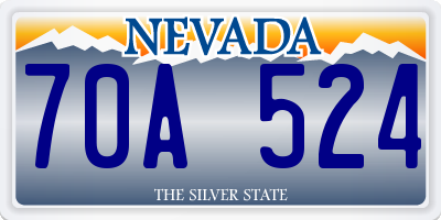 NV license plate 70A524