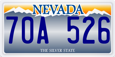 NV license plate 70A526