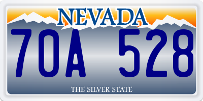 NV license plate 70A528