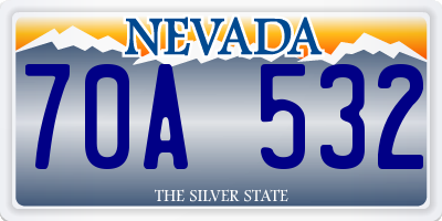 NV license plate 70A532