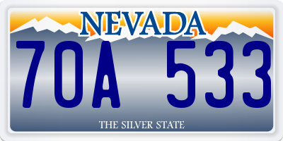 NV license plate 70A533
