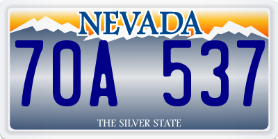 NV license plate 70A537