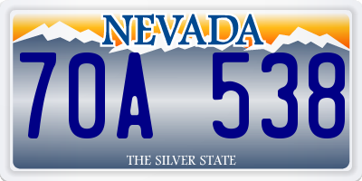 NV license plate 70A538