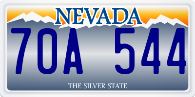 NV license plate 70A544