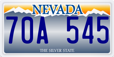 NV license plate 70A545