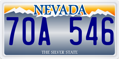 NV license plate 70A546