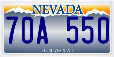 NV license plate 70A550