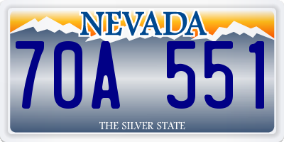 NV license plate 70A551