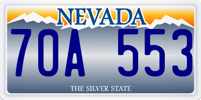 NV license plate 70A553