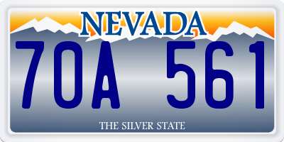 NV license plate 70A561