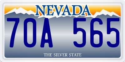 NV license plate 70A565