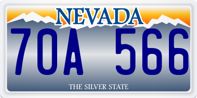 NV license plate 70A566