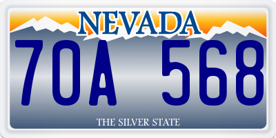 NV license plate 70A568