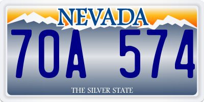 NV license plate 70A574