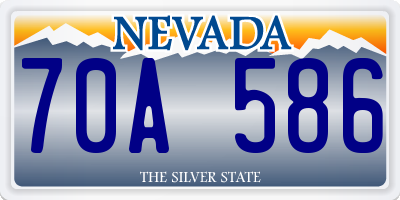 NV license plate 70A586