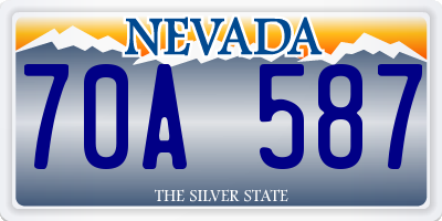 NV license plate 70A587