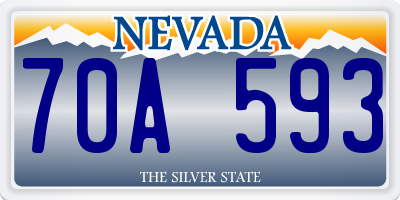 NV license plate 70A593