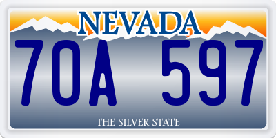 NV license plate 70A597