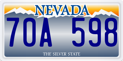 NV license plate 70A598