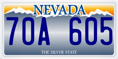 NV license plate 70A605