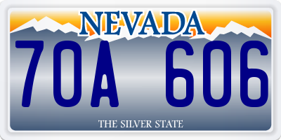 NV license plate 70A606