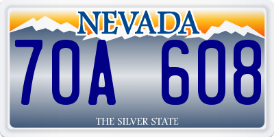 NV license plate 70A608